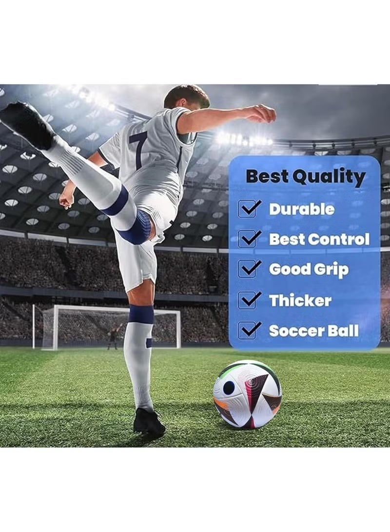 إي وورلد كرة قدم بريميوم 2024، كرة احترافية للكبار والأطفال، بتصميم ملحوم حراريًا مستوحى من يورو 2024، متوفرة بحجم 5 - Image 4